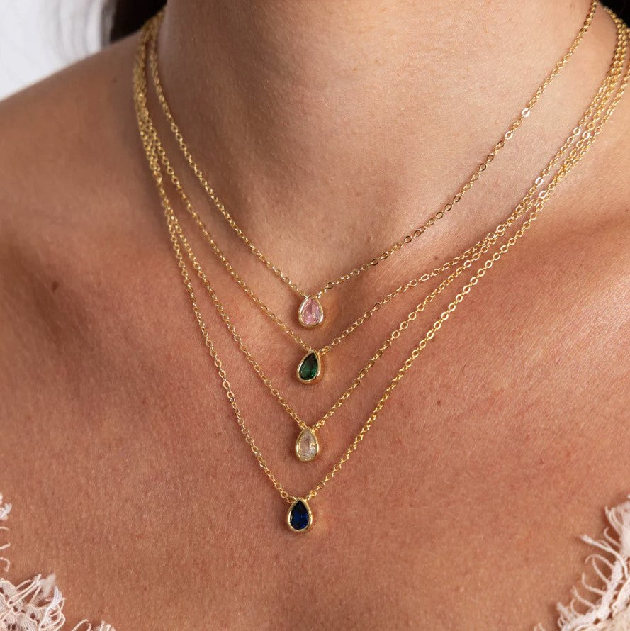 Ines Raindrop Necklace Emerald