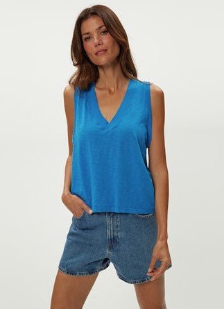 Ira V Neck Tank - Pacific - Jaffi's
