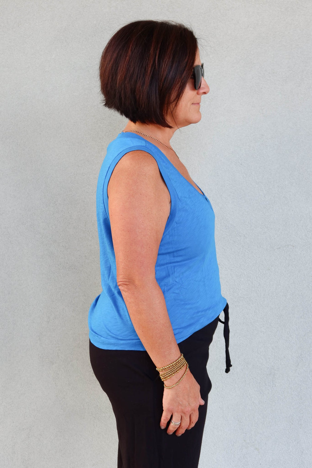 Ira V Neck Tank - Pacific - Jaffi's