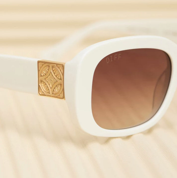 Italy Sunglasses - Ivory + Brown Gradient