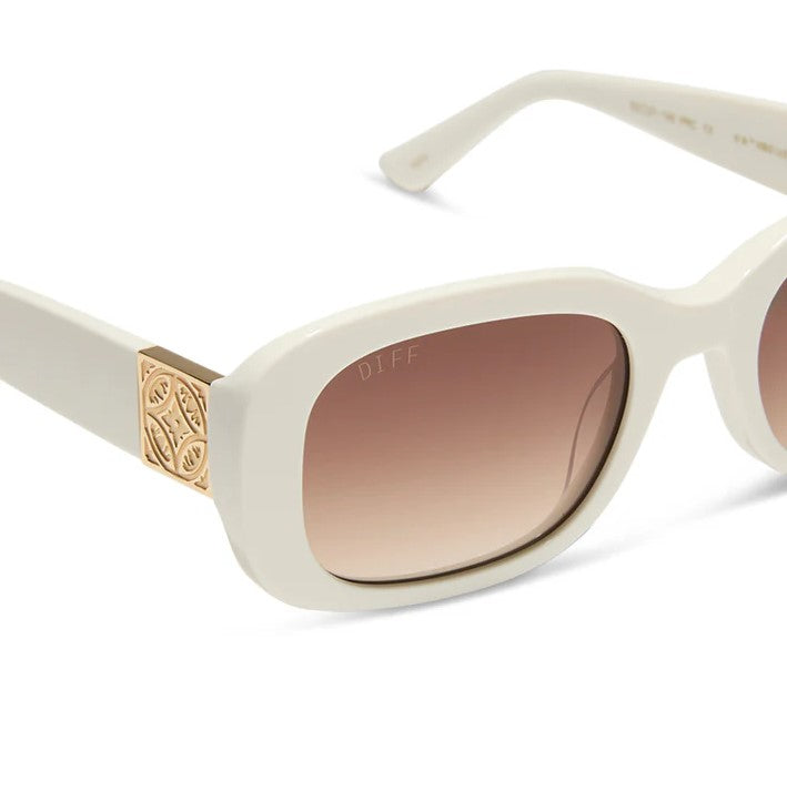 Italy Sunglasses - Ivory + Brown Gradient