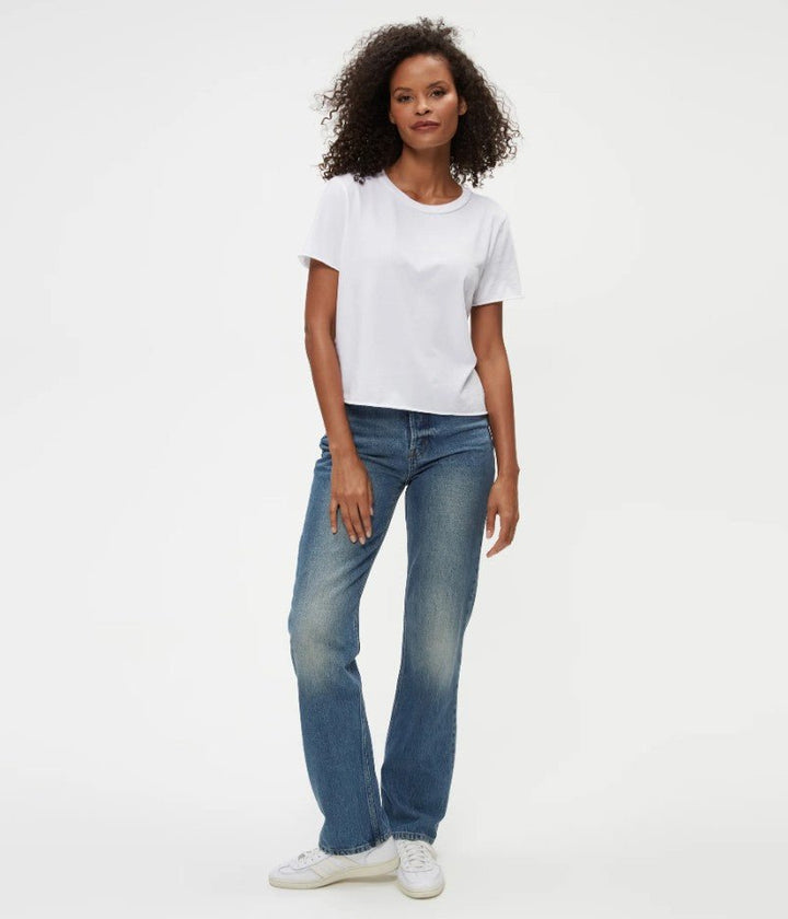 Jackie Crew Neck Tee - White - Jaffi's