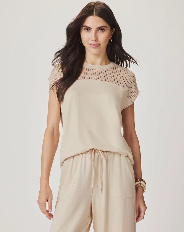 Jada Pointelle Sleeveless Top - Light Fawn - Jaffi's