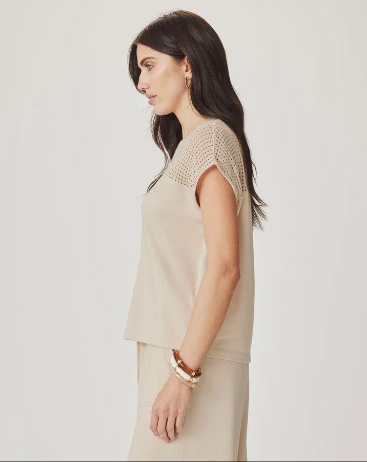 Jada Pointelle Sleeveless Top - Light Fawn - Jaffi's