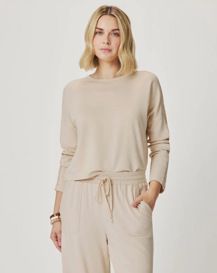 Jada Pointelle Sweatshirt - Light Fawn - Jaffi's