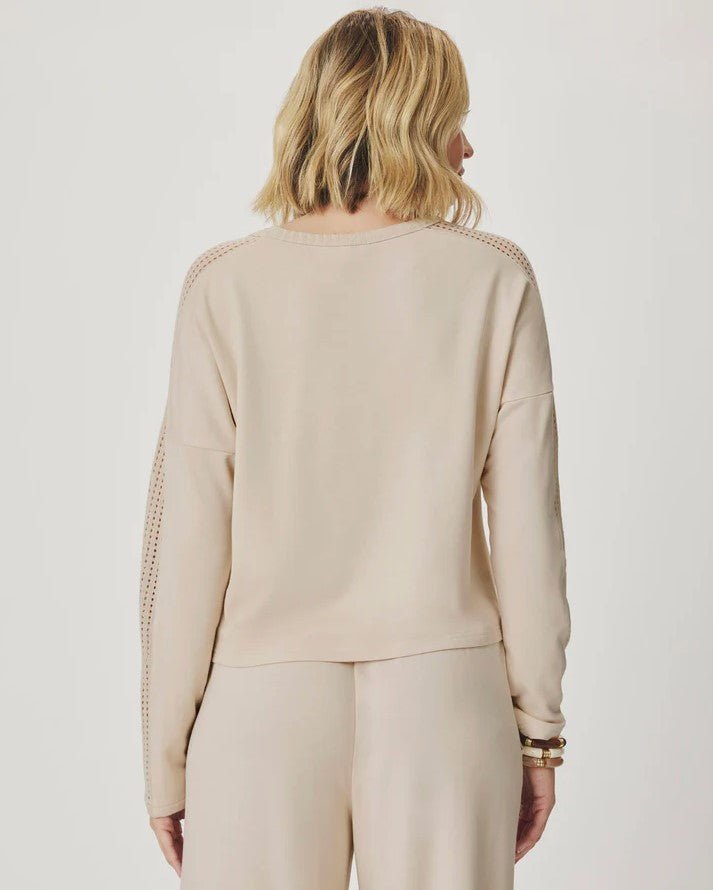 Jada Pointelle Sweatshirt - Light Fawn - Jaffi's
