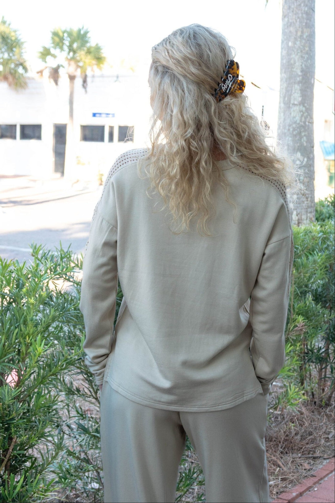 Jada Pointelle Sweatshirt - Light Fawn - Jaffi's