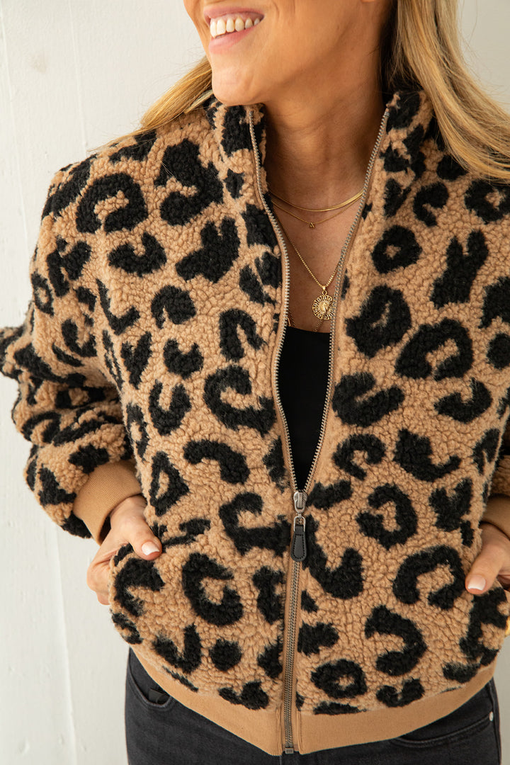 Cheetah Fuzz Aggie Jacket