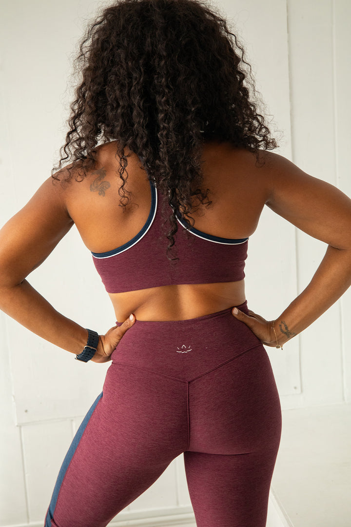 Spacedye Gemini Color Black Side Slit Pant - Midnight Burgundy Heather