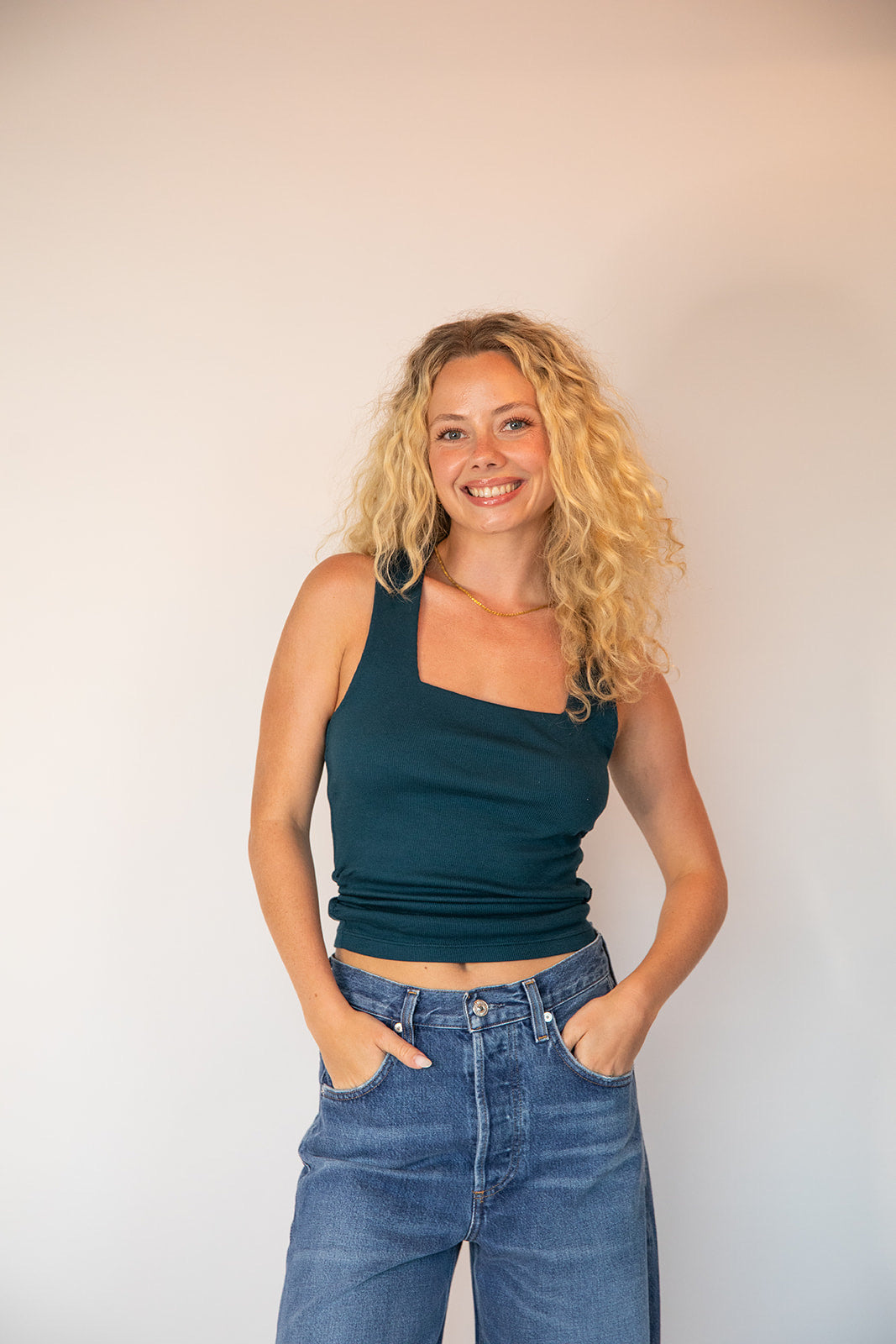 Maribel Square Neck Tank - Rainforest