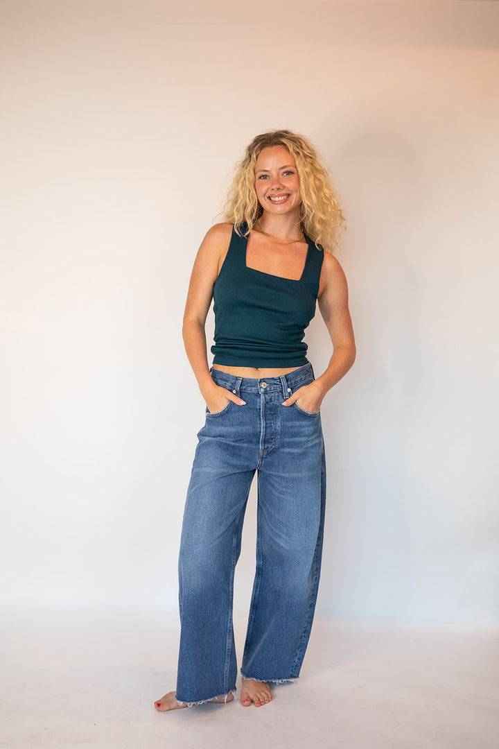 Maribel Square Neck Tank - Rainforest