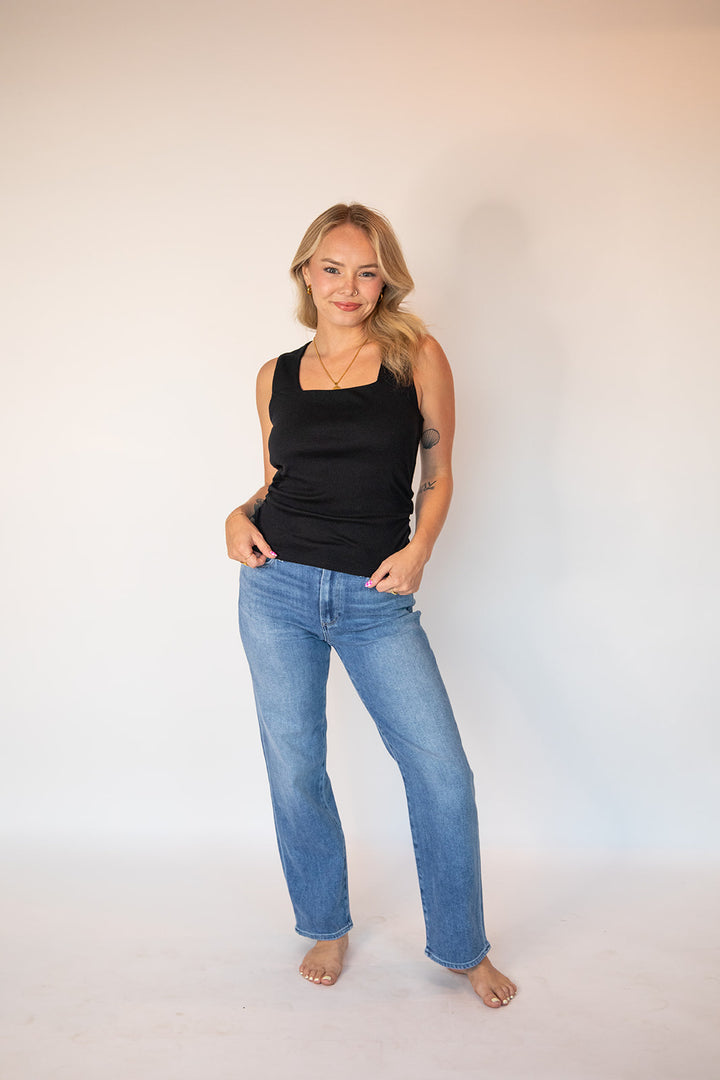 Maribel Square Neck Tank - Black