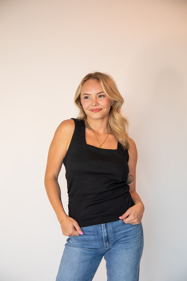Maribel Square Neck Tank - Black