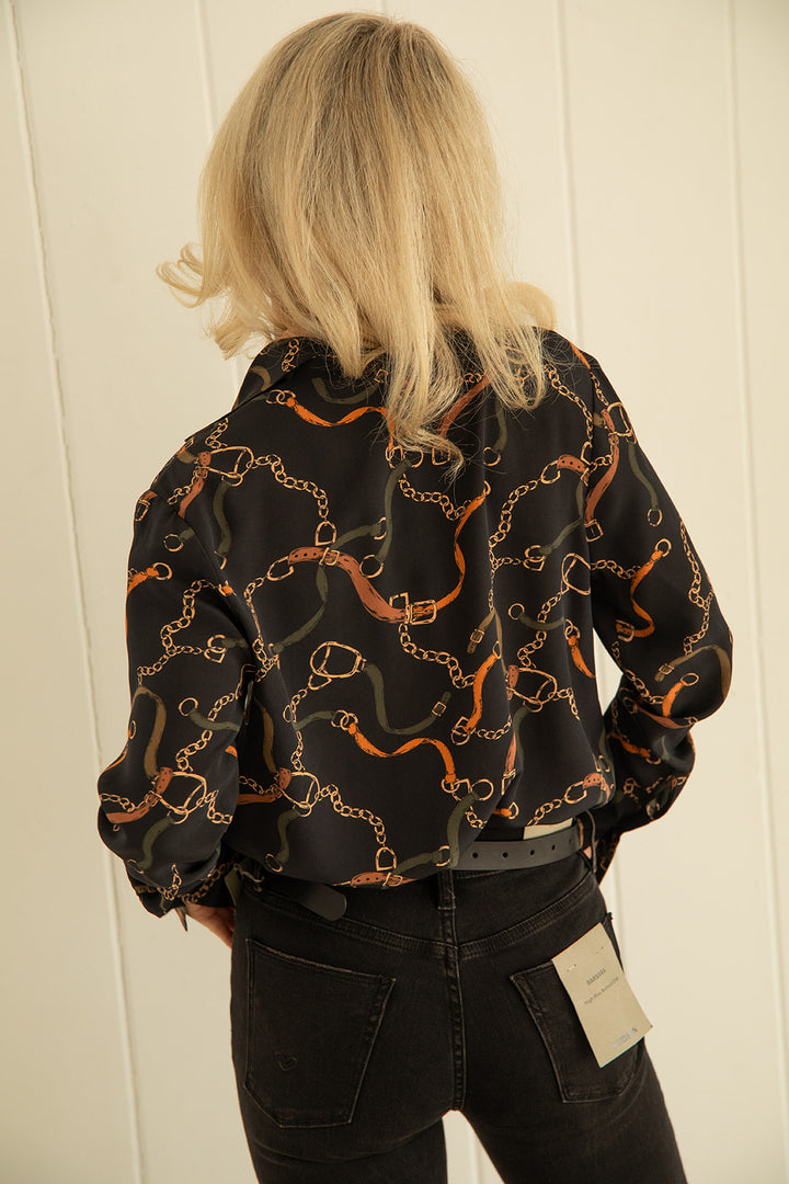 Daria French Cuff Silk Blouse - Wellington