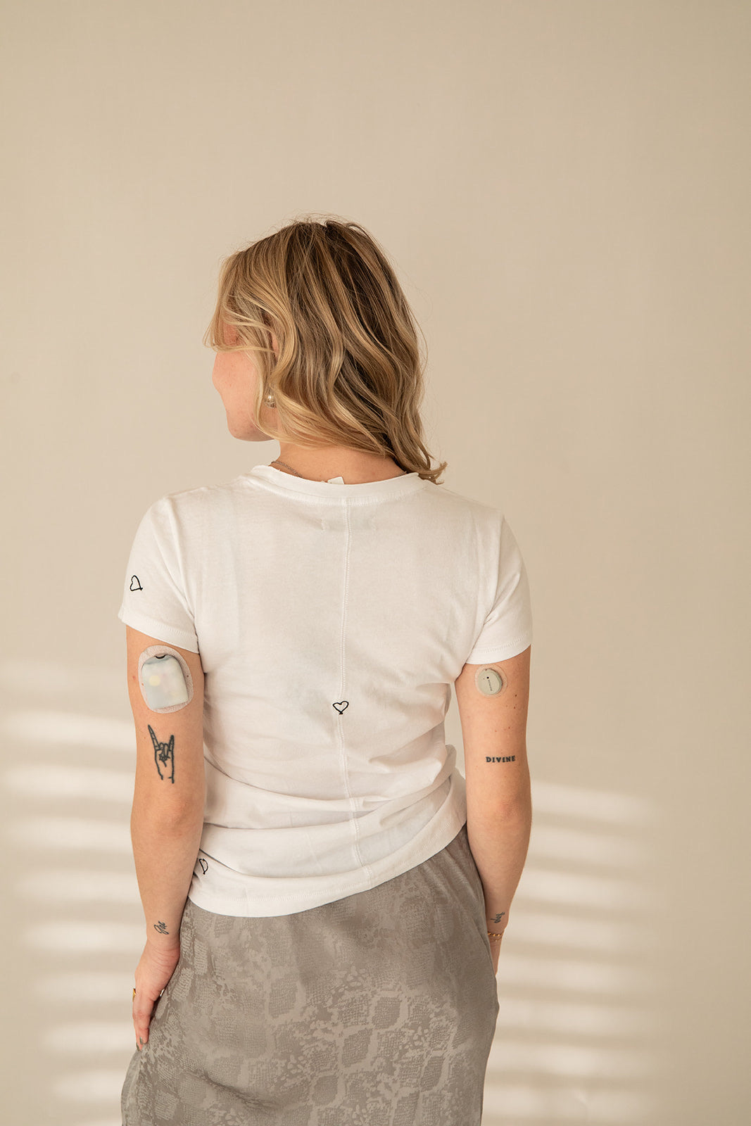 Embroidered Heart Tee - White