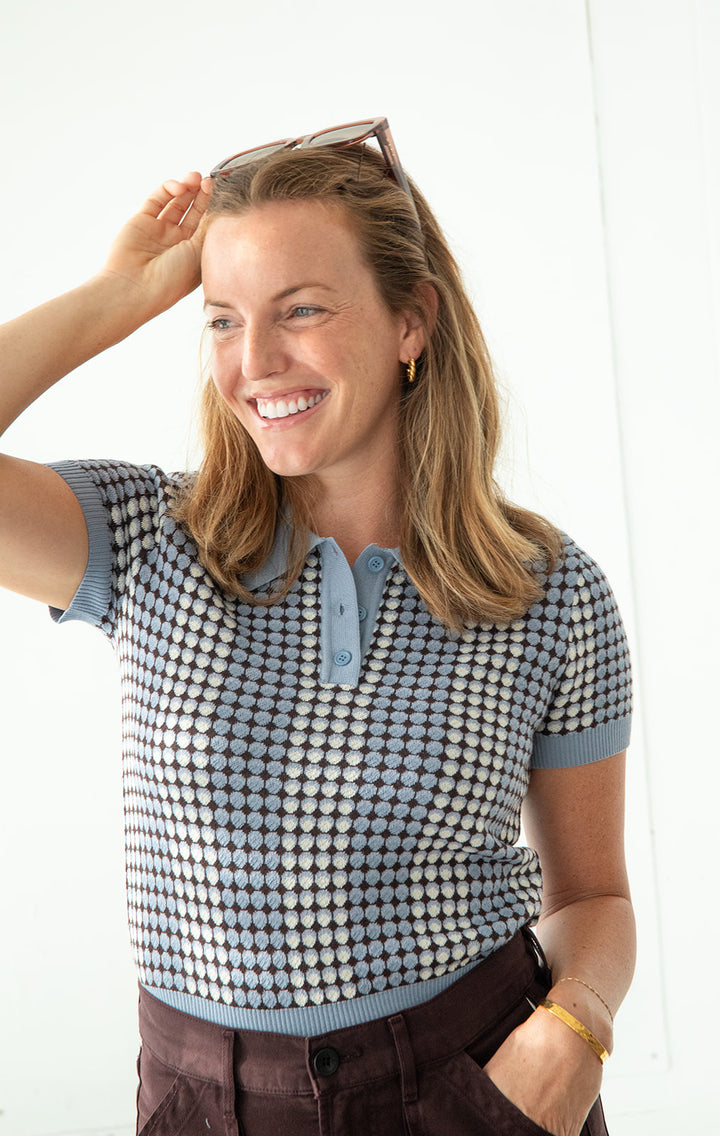 Vivian Knit Top - BLue Multi