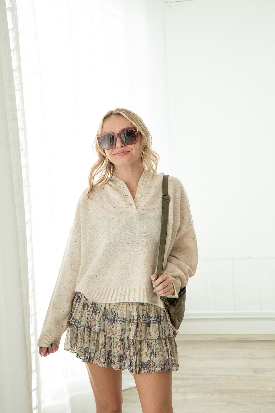 Stassi Cashmere Hoodie Sweater - Coconut