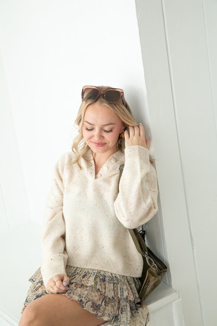 Stassi Cashmere Hoodie Sweater - Coconut