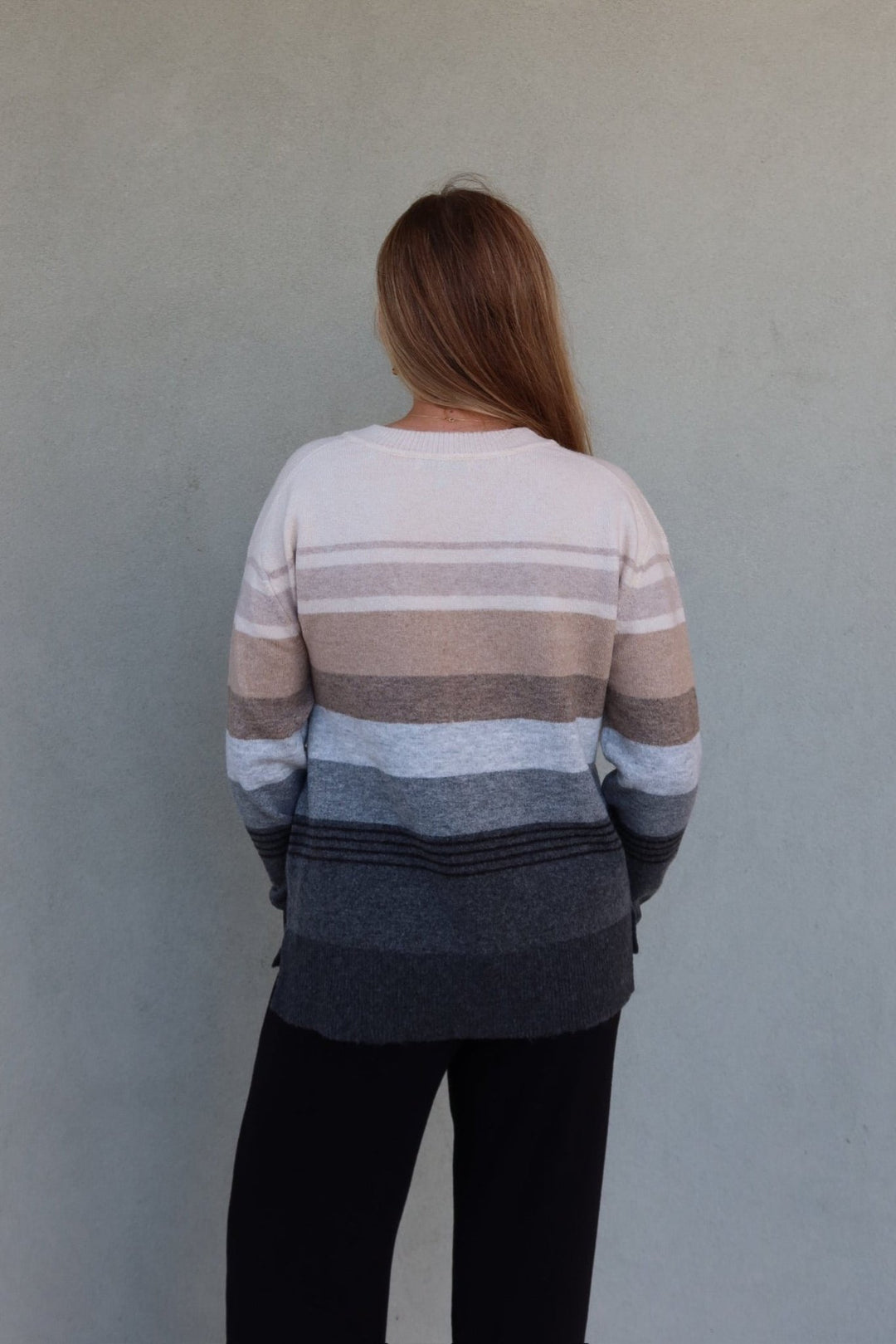 Jane Relaxed V Neck Sweater - Natural Multi - Jaffi&