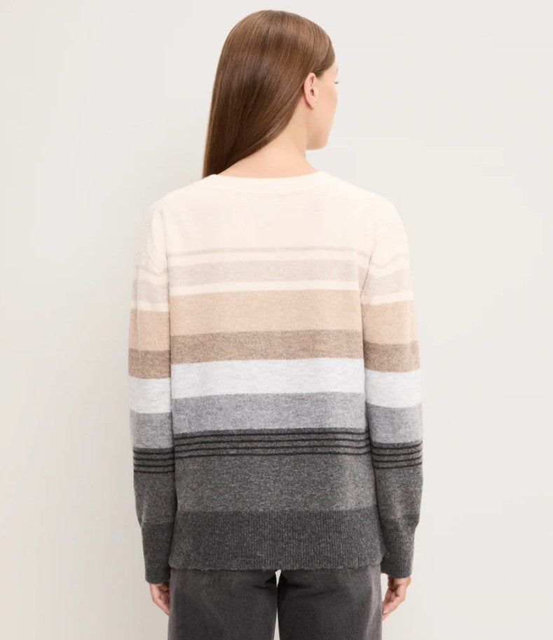 Jane Relaxed V Neck Sweater - Natural Multi