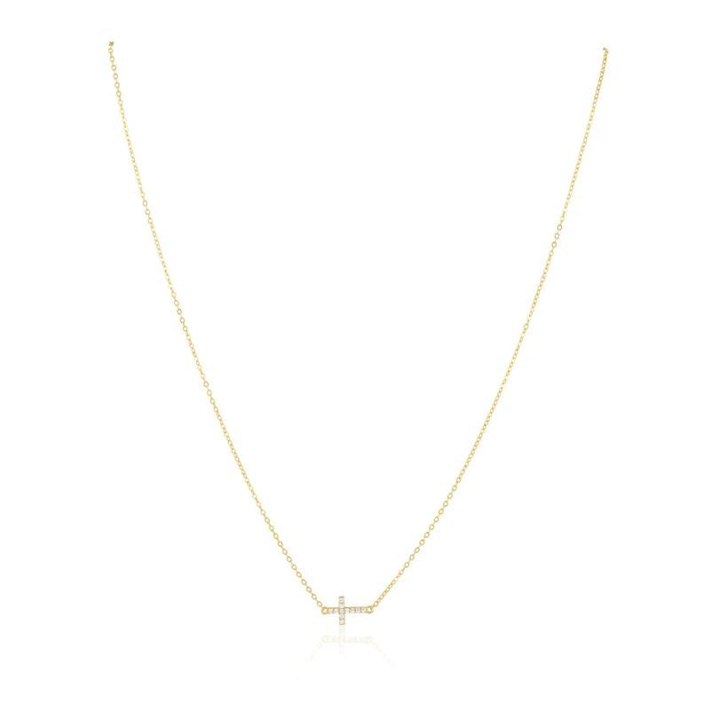 Janet Side Cross Necklace - Jaffi's