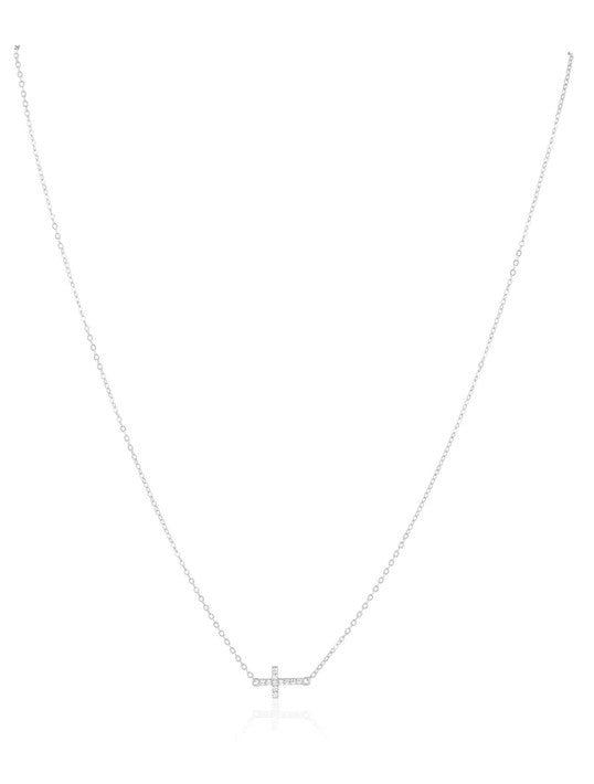 Janet Side Cross Necklace - Jaffi's