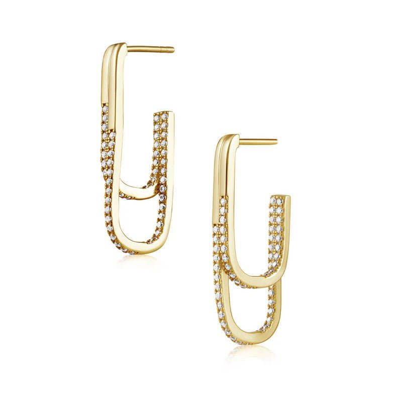 Jasmine Pave Double Hoop - Jaffi's