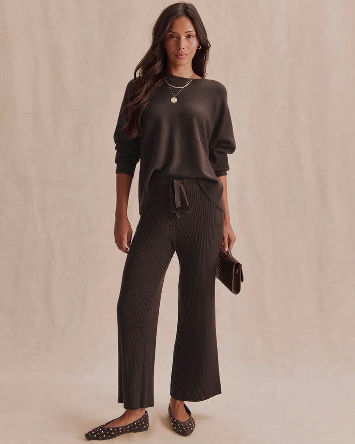 Georgie Rib Sweater Pant - Java