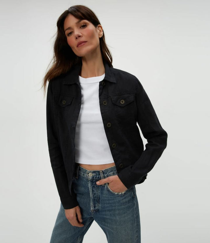 Linen Jean Trucker Jacket