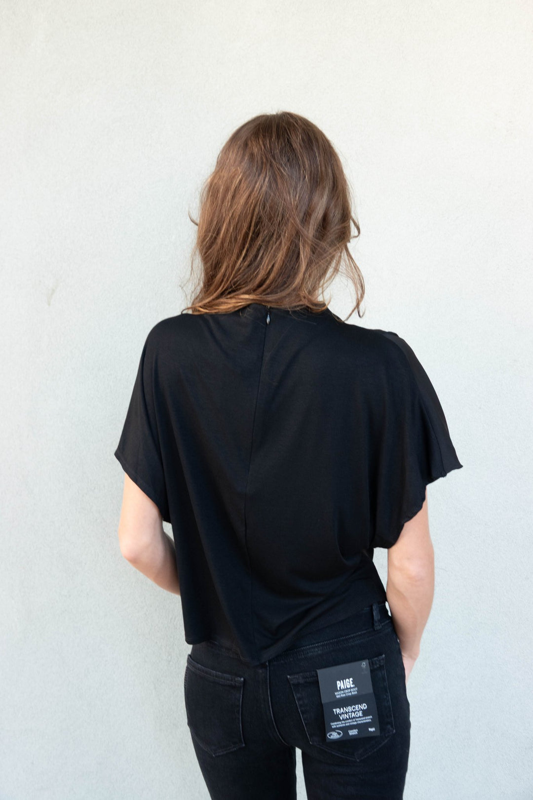 Jeannie Mock Neck Blouse - Black - Jaffi&