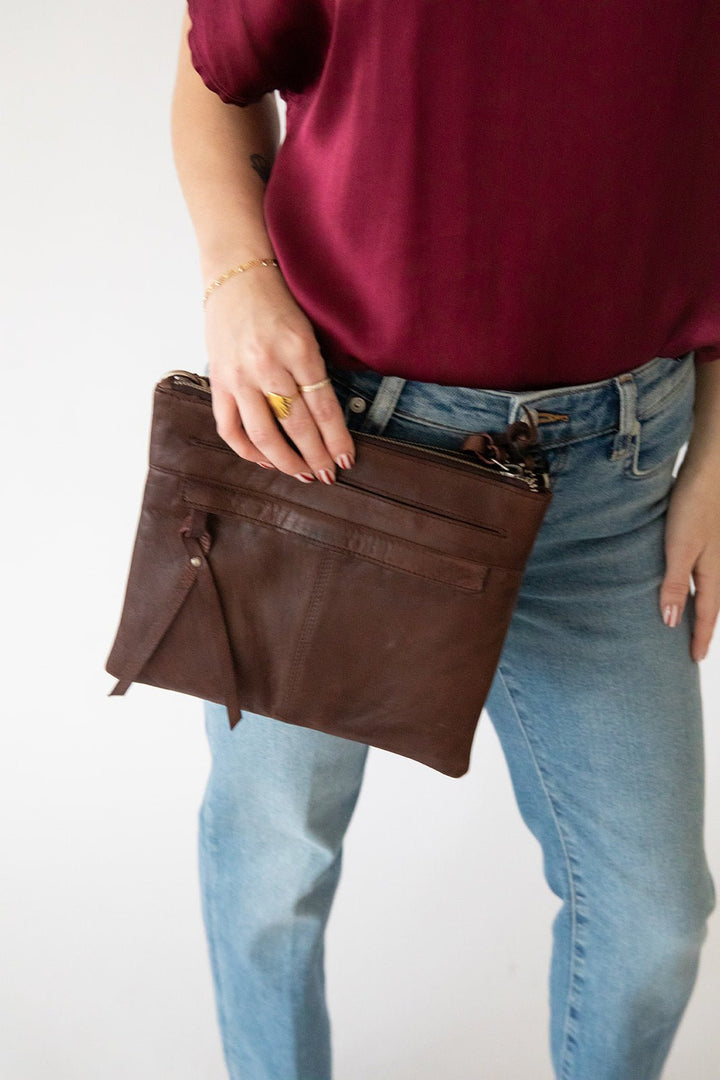 Jett Crossbody - Brown - Jaffi's