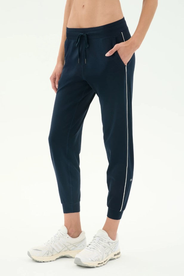 Airweight 7/8th Jogger with Piping - Indigo/White