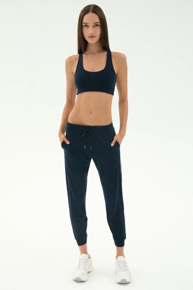 Airweight 7/8th Jogger with Piping - Indigo/White