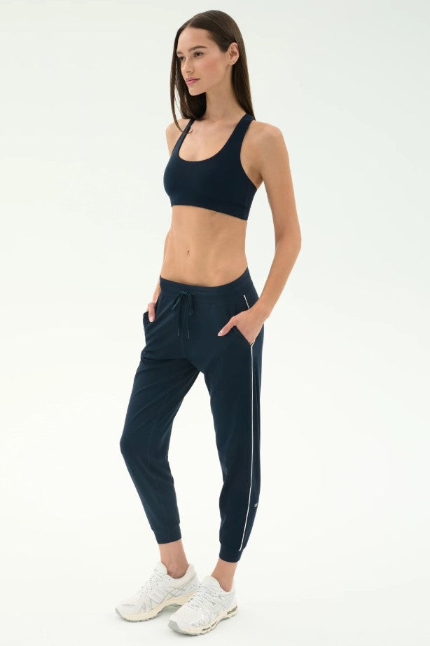 Airweight 7/8th Jogger with Piping - Indigo/White