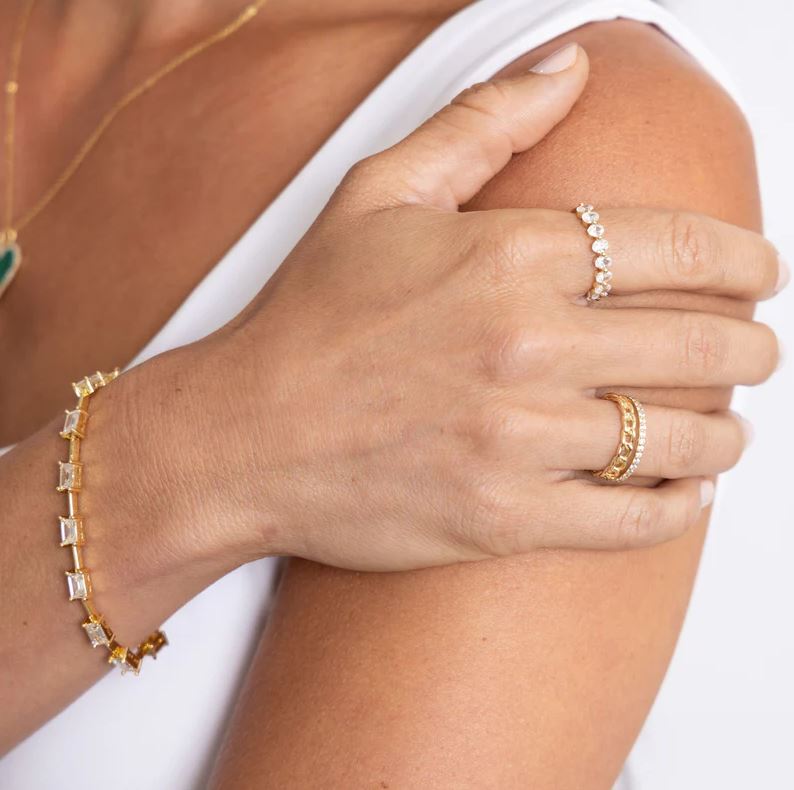 Jolene CZ Chain Ring