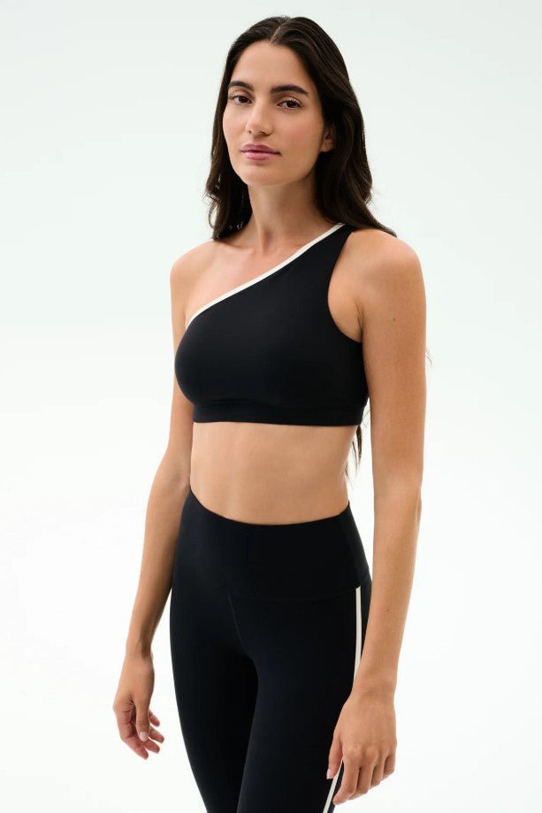 Josie Airweight One Shoulder Bra - Black/White - Jaffi's