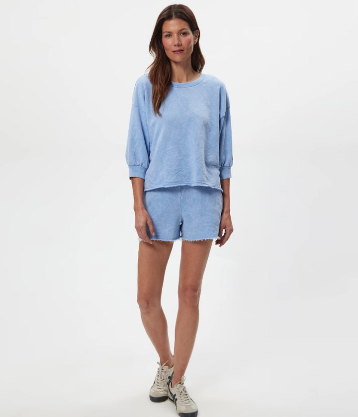 Julia Elbow Puff Sleeve Pullover - Sky