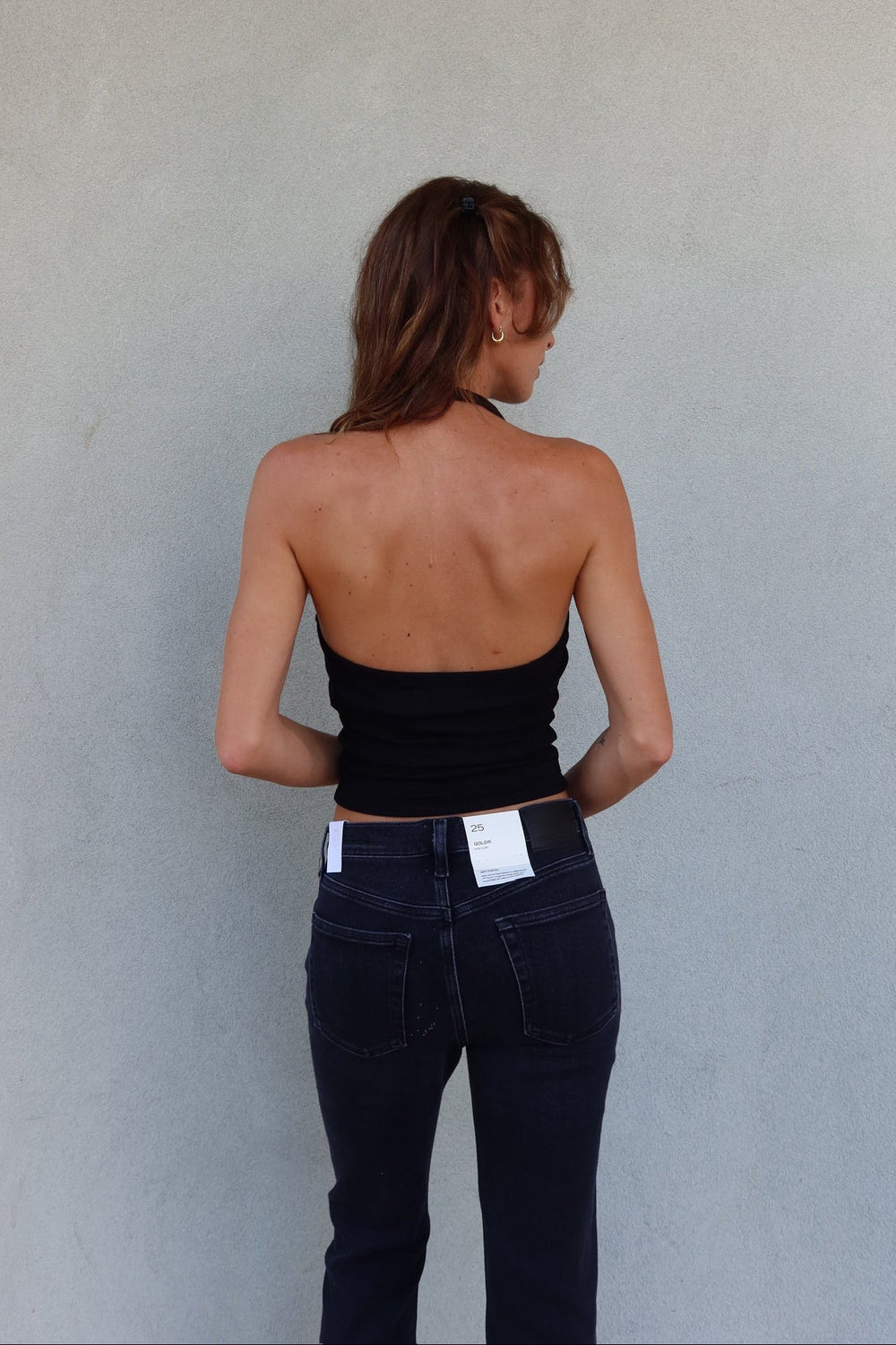June Rib Halter Top - Black - Jaffi's
