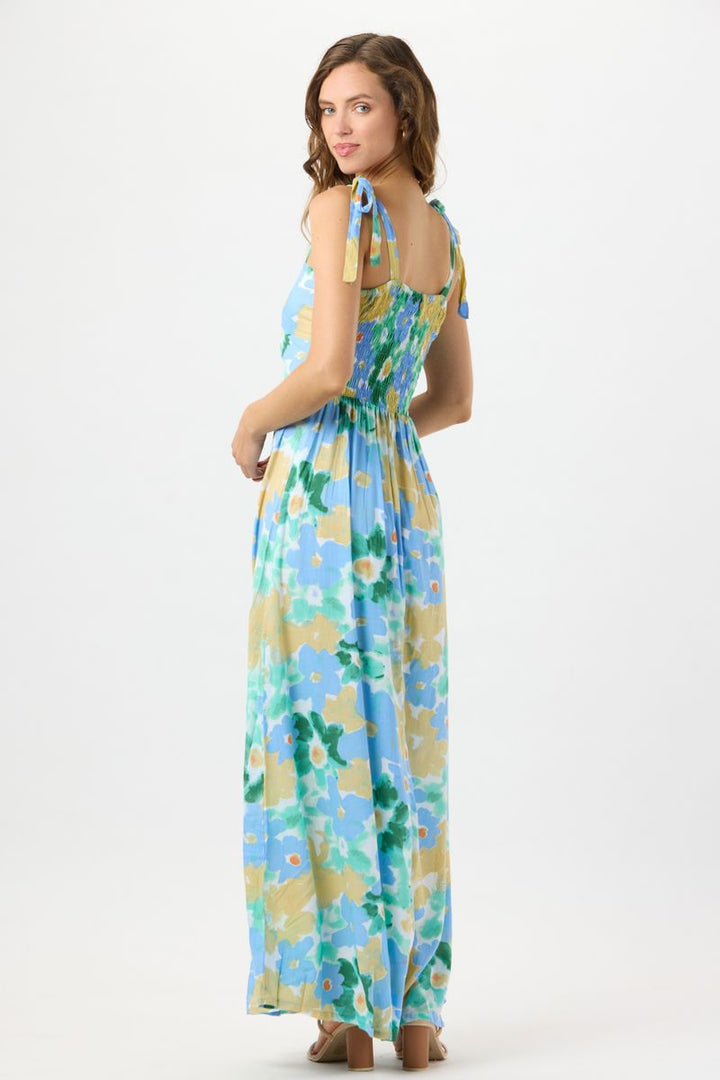 Watercolor Dreams Teal June Maxi Dress