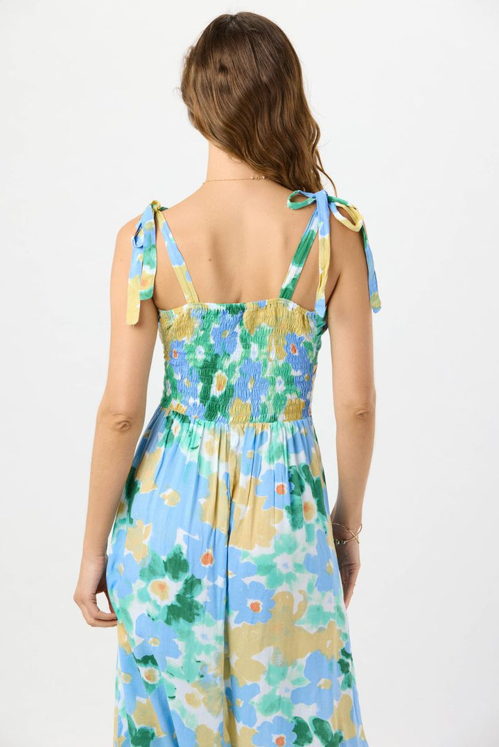 Watercolor Dreams Teal June Maxi Dress