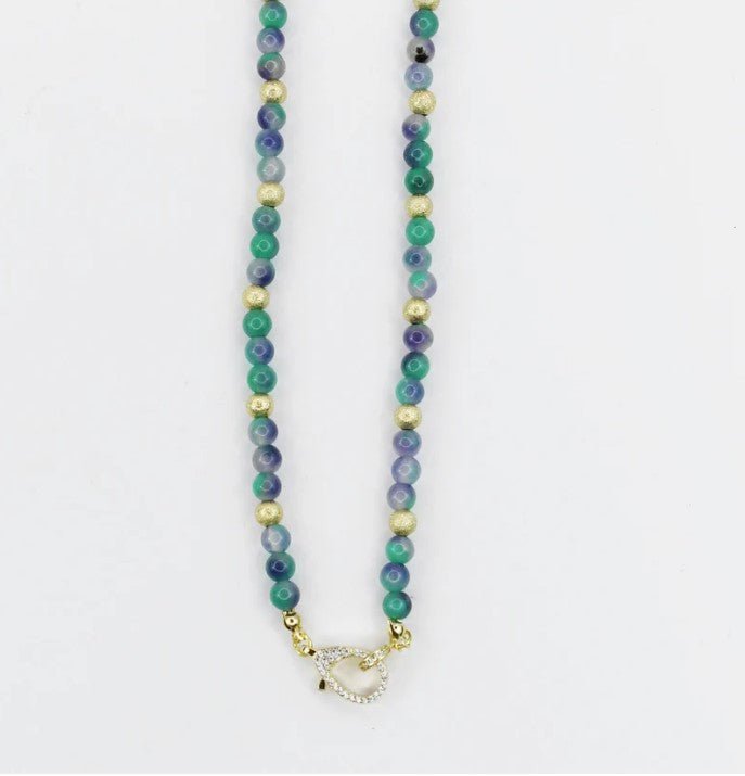 Just The Girl Gemstone Beaded Necklace - Turquoise - Jaffi's
