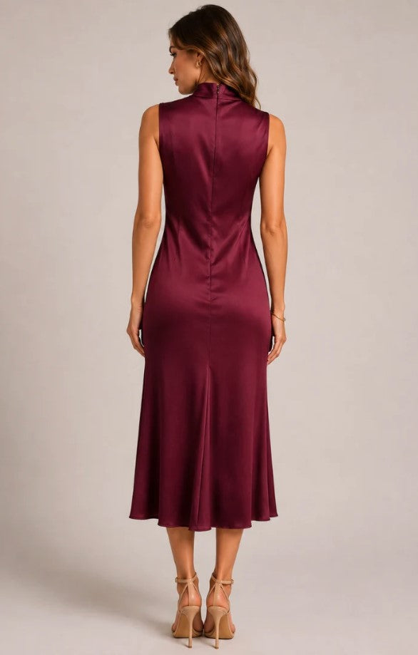 Kaia Midi Dress - Wine
