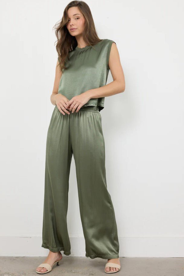 Kalani Satin Pant - Willow - Jaffi's
