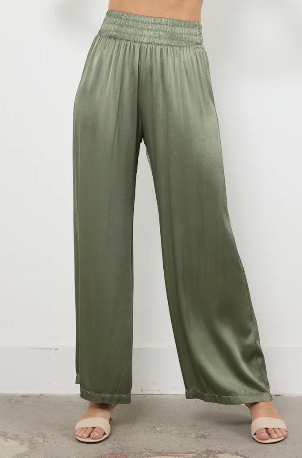 Kalani Satin Pant - Willow - Jaffi's