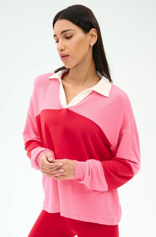 Katie Fleece Rugby - Strawberry/Pirate Red - Jaffi's