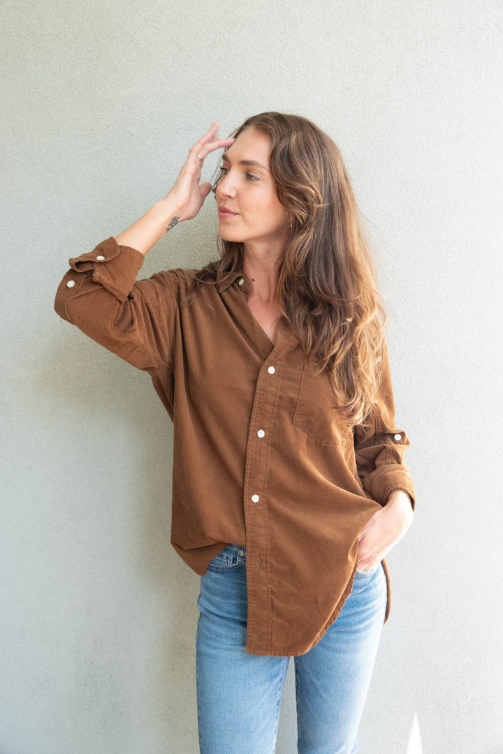 Kayla Baby Cord Button Down - Manuka - Jaffi&