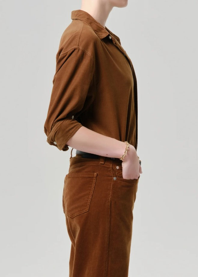Kayla Baby Cord Button Down - Manuka