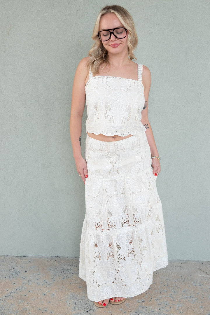 Kelly Lace Skirt - Cream - Jaffi's
