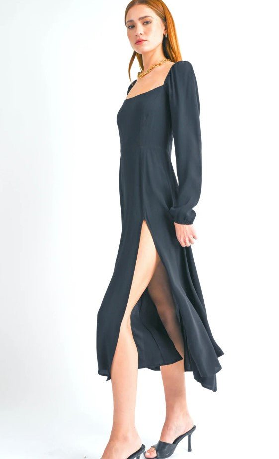 Kendall Midi Dress - Black - Jaffi's