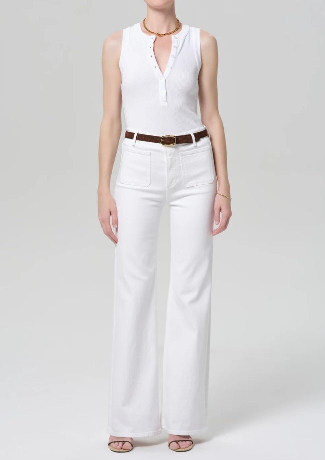 Kimberly Patch Pocket Flare - Soft White - Jaffi's